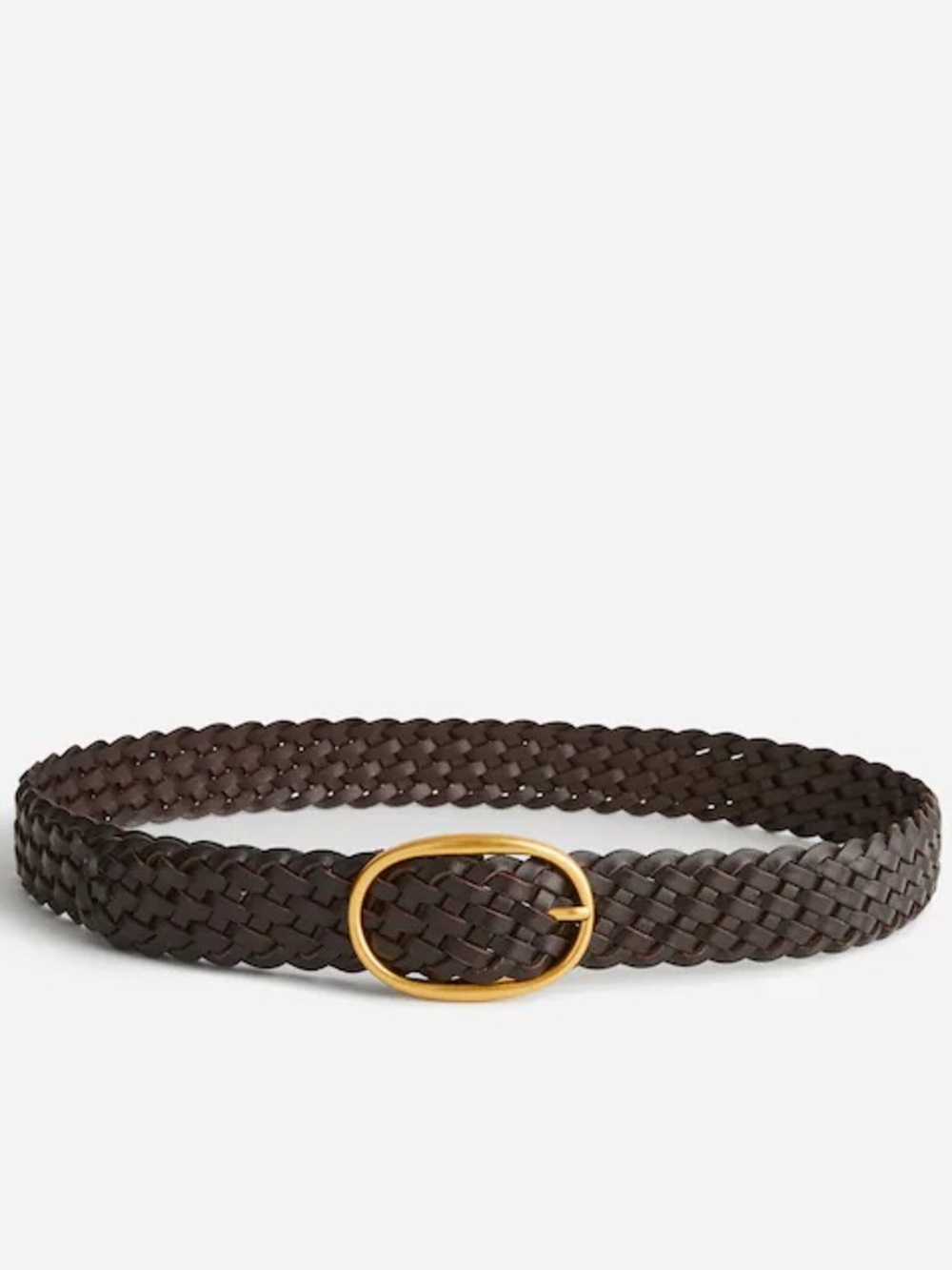Madewell Woven Leather Oval-Buckle Belt in Coffee Bean XS Small